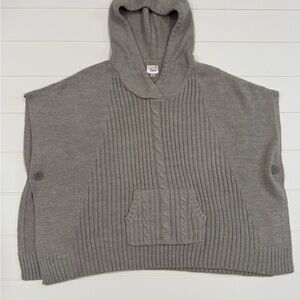 Justice Silver Sparkle Hooded Sweater Poncho XL 16/18